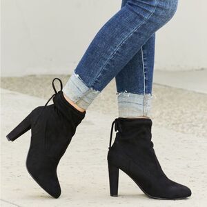 Legend Fall Mood Drawstring Heeled Ankle Booties